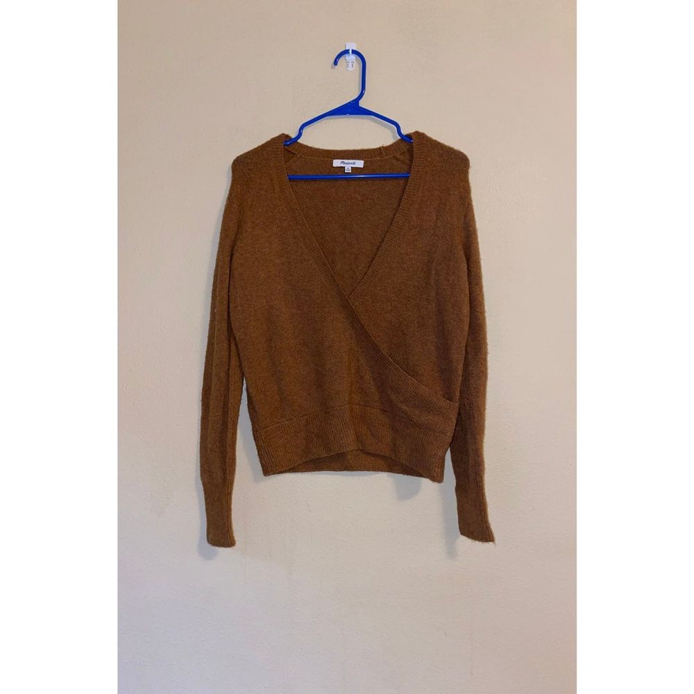 Madewell brown wrap sweater